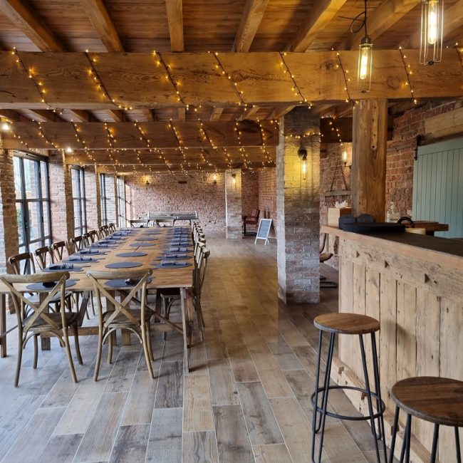 Group dining table for 22 on-site